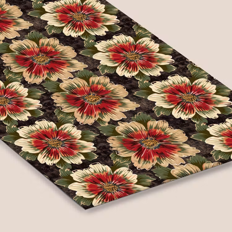 Poster met lijst - Bloemen - Klassiek - Patroon - Rood — 7