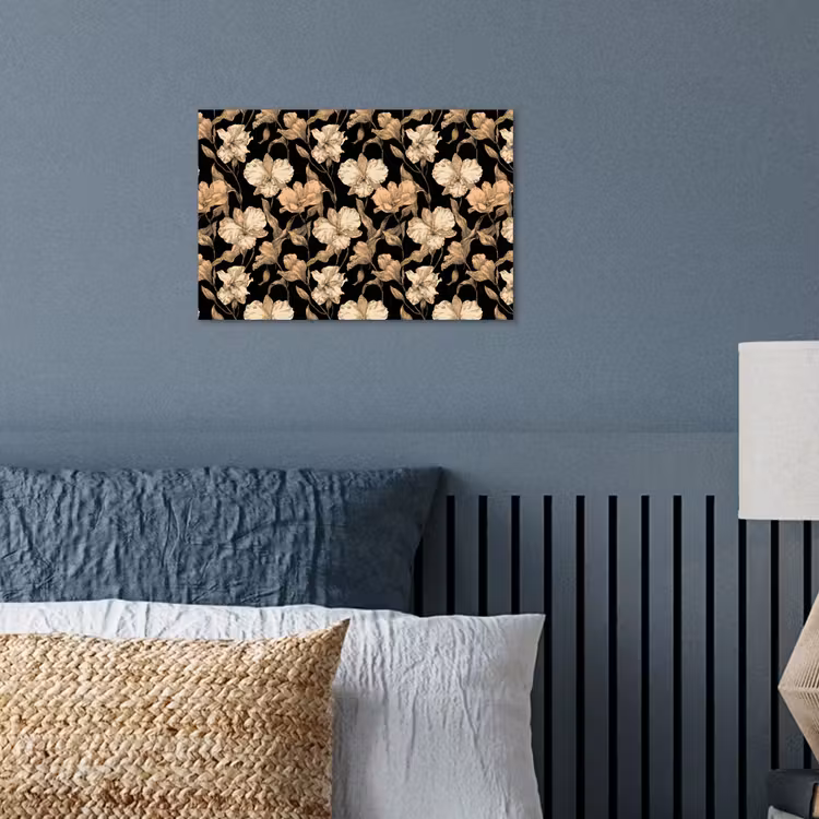Poster - Orchideeën - Lijntekening - Patroon - Beige - Zwart — 3
