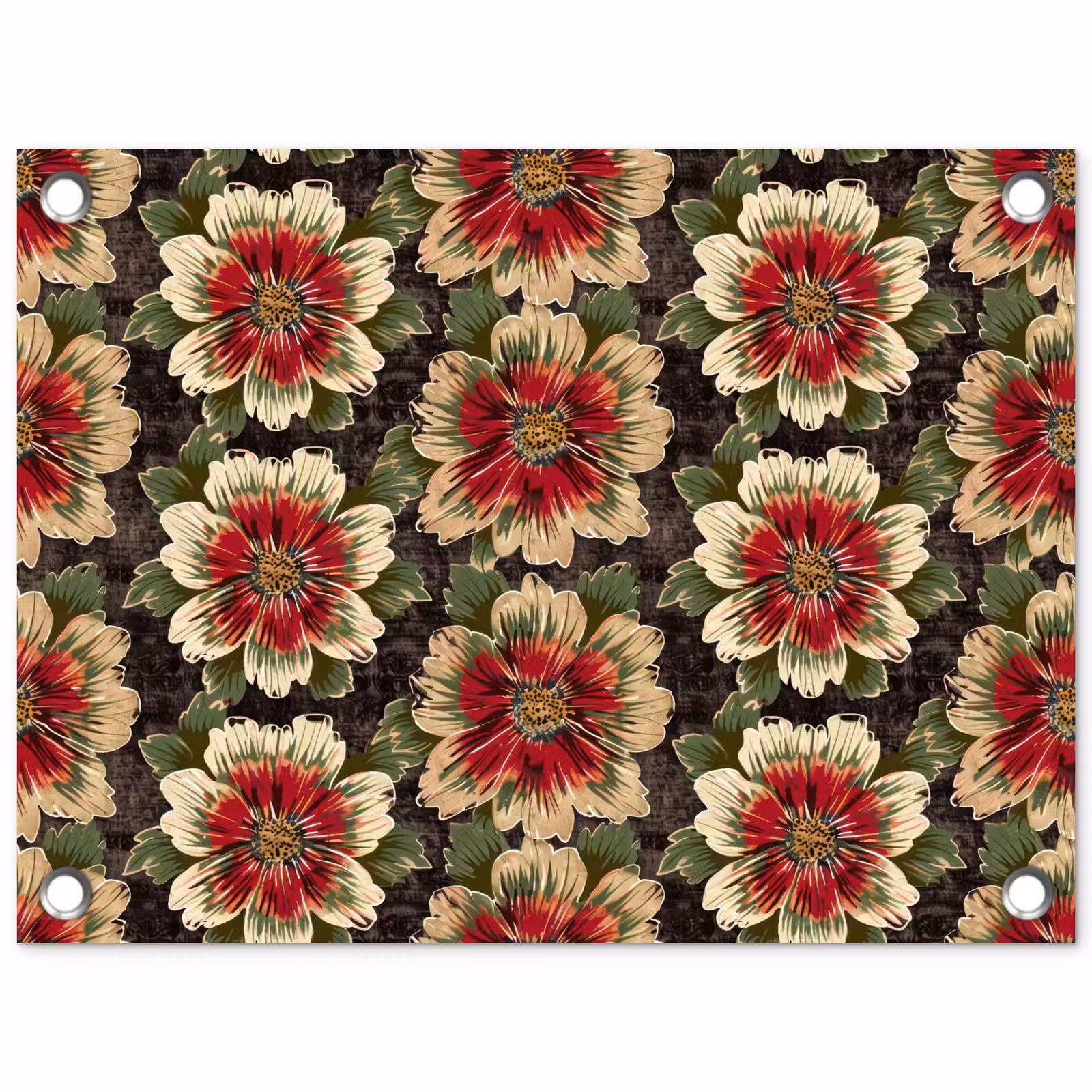 Tuinposter - Bloemen - Klassiek - Patroon - Rood — 1