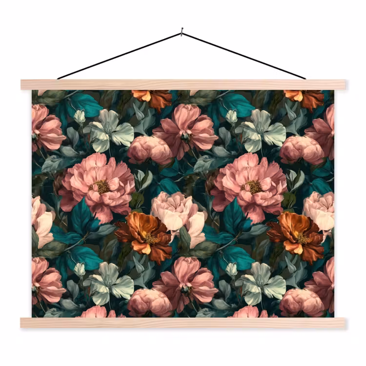 Schoolplaat - Bloemen - Schilderachtig - Patroon - Roze — 1