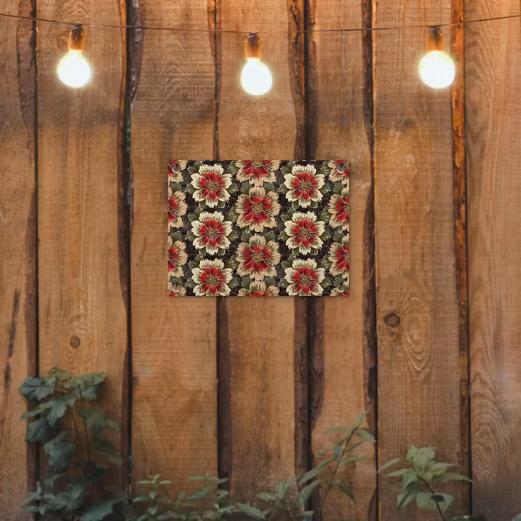 Tuinposter - Bloemen - Klassiek - Patroon - Rood — 2