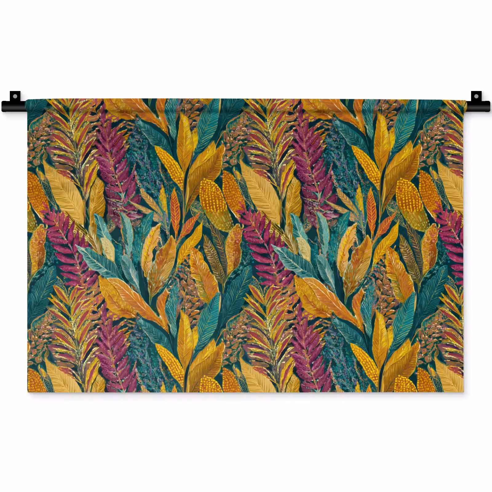 Wandkleed - Tropische - Botanisch - Patroon - Kleurrijk - Exotisch — 1