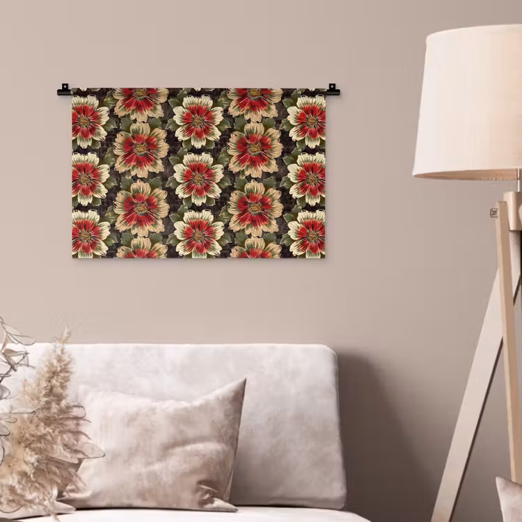 Wandkleed - Bloemen - Klassiek - Patroon - Rood — 2