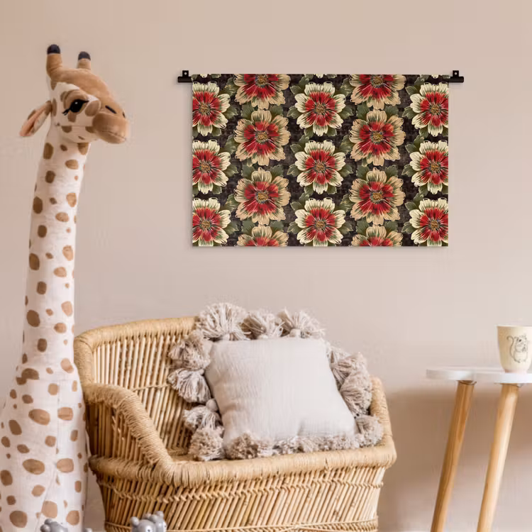 Wandkleed - Bloemen - Klassiek - Patroon - Rood — 5