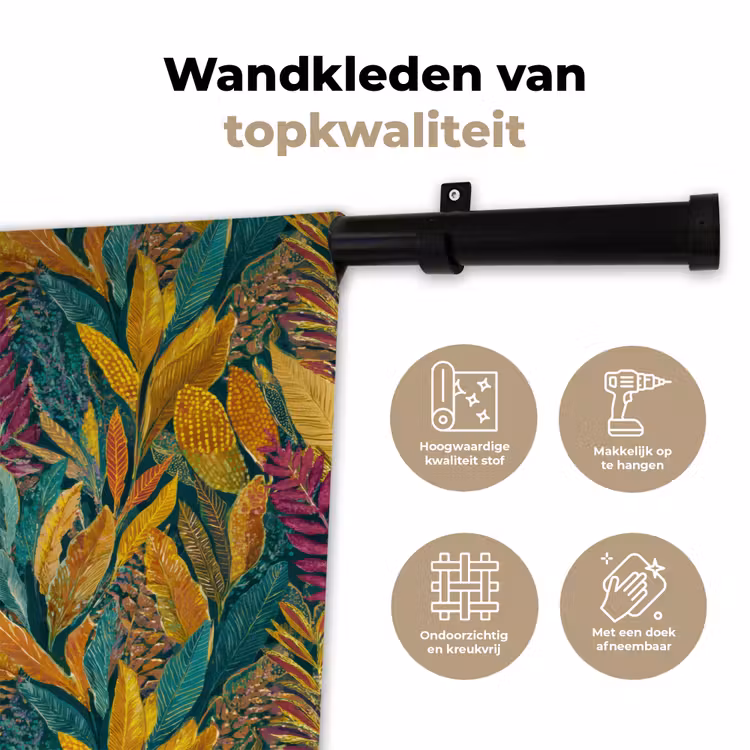 Wandkleed - Tropische - Botanisch - Patroon - Kleurrijk - Exotisch — 3