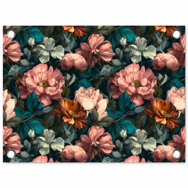 Tuinposter - Bloemen - Schilderachtig - Patroon - Roze — 1