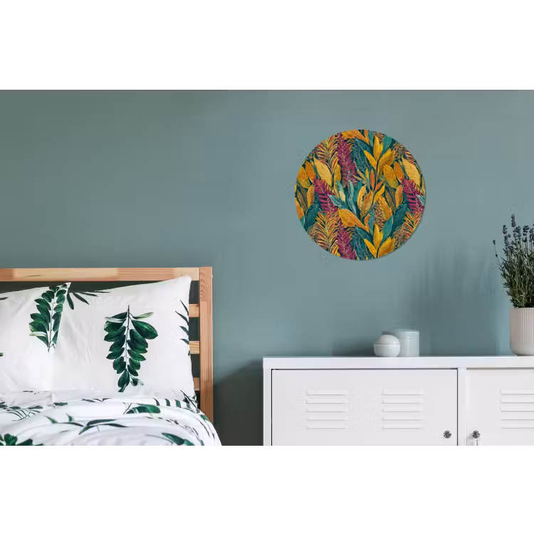 Wandcirkel - Aluminium - Tropische - Botanisch - Patroon - Kleurrijk - Exotisch — 4
