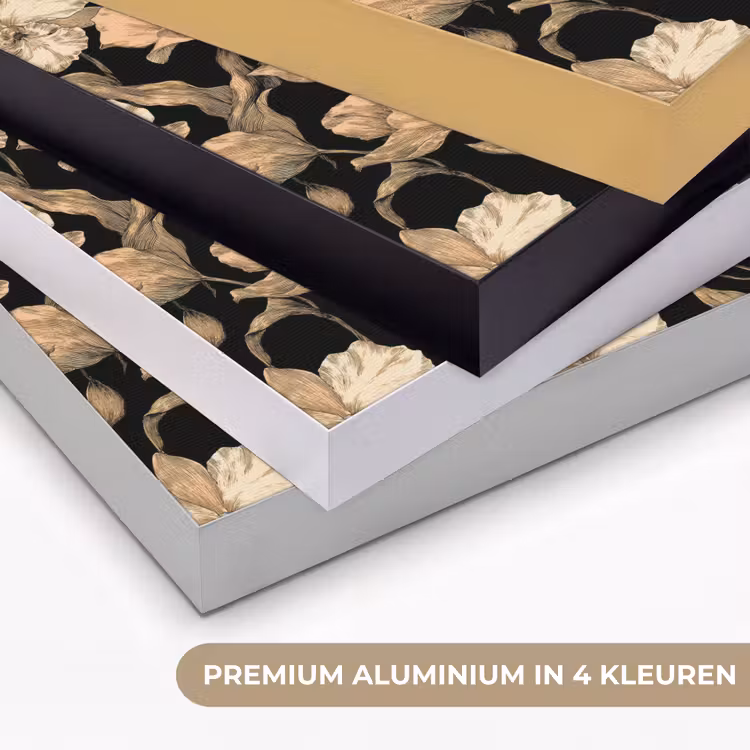 Art Frame - Orchideeën - Lijntekening - Patroon - Beige - Zwart — 2