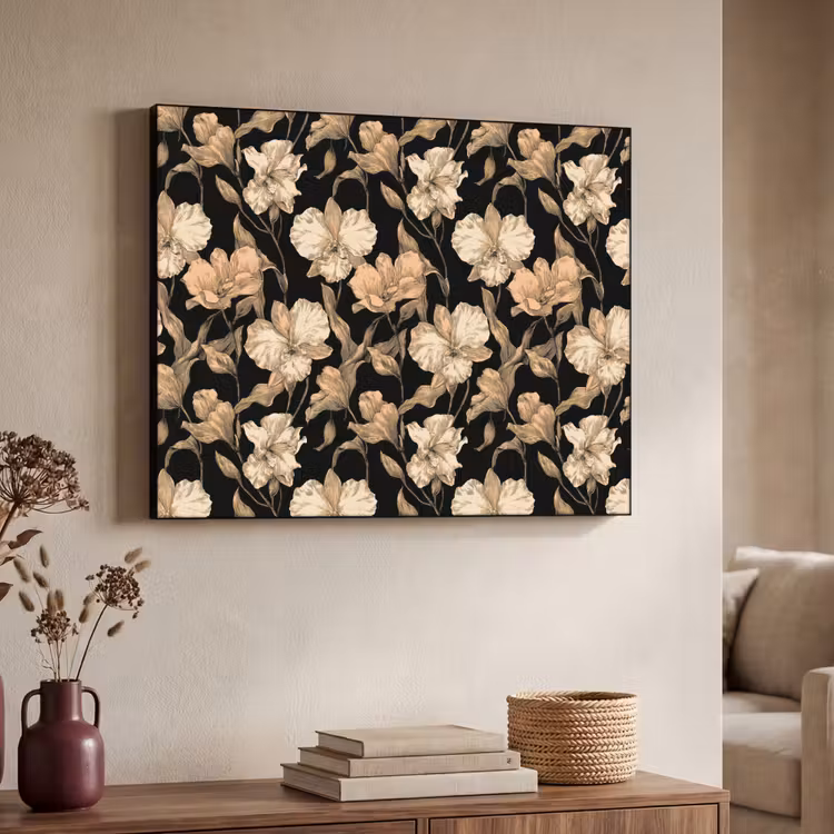 Art Frame - Orchideeën - Lijntekening - Patroon - Beige - Zwart — 7