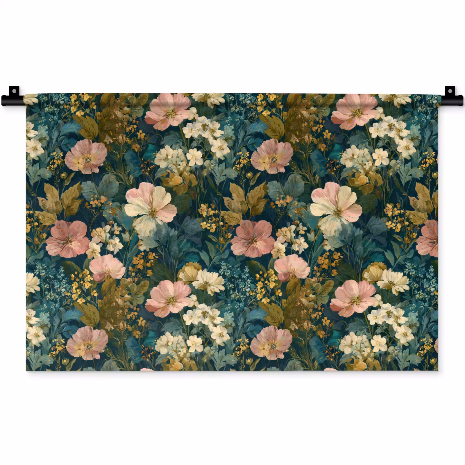 Wandkleed - Wilde bloemen - Botanisch - Patroon - Roze - Romantisch — 1