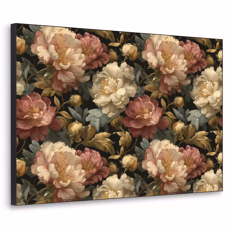 Art Frame - Bloemen - Barok - Patroon - Roze - Crème — 1