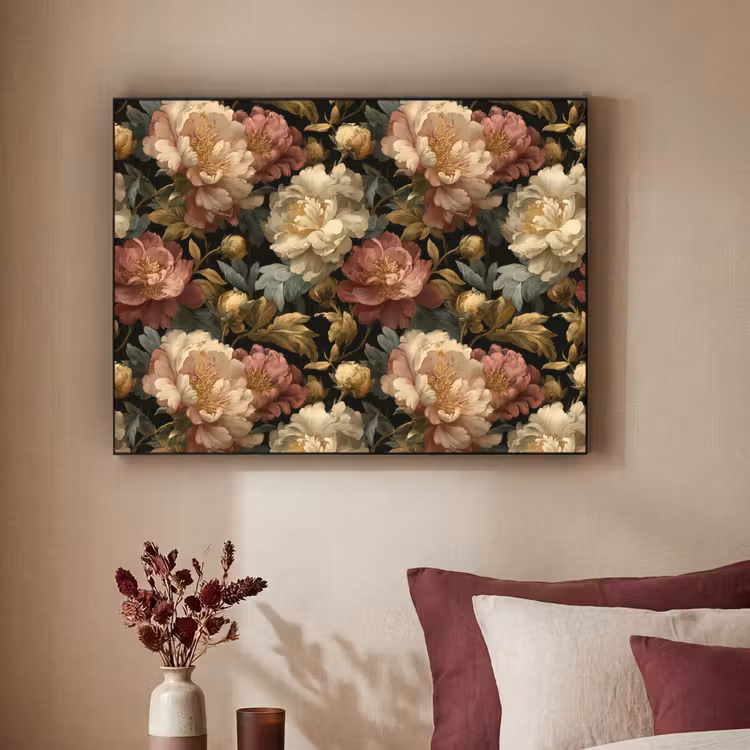 Art Frame - Bloemen - Barok - Patroon - Roze - Crème — 3