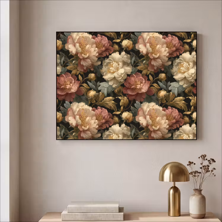 Art Frame - Bloemen - Barok - Patroon - Roze - Crème — 5