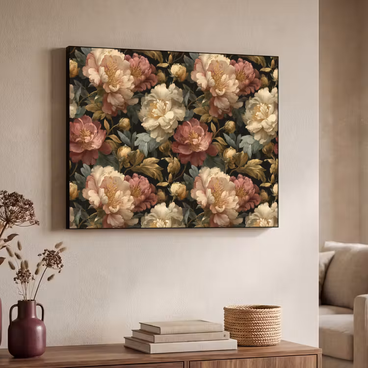 Art Frame - Bloemen - Barok - Patroon - Roze - Crème — 7