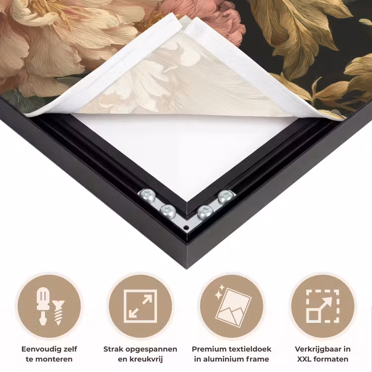 Art Frame - Bloemen - Barok - Patroon - Roze - Crème — 8