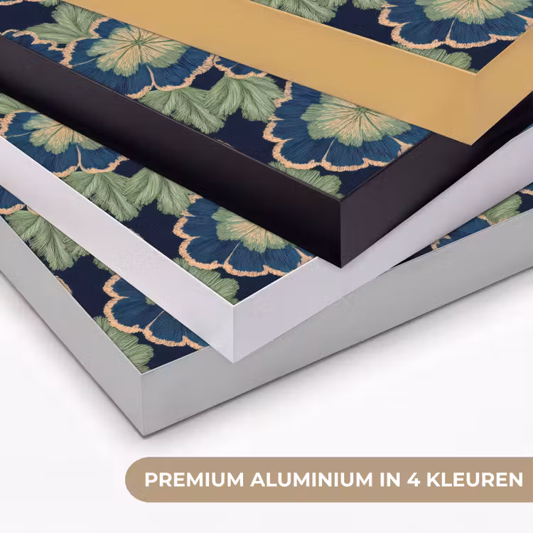 Art Frame - Bloemen - Borduurwerk - Patroon - Blauw - Groen — 2