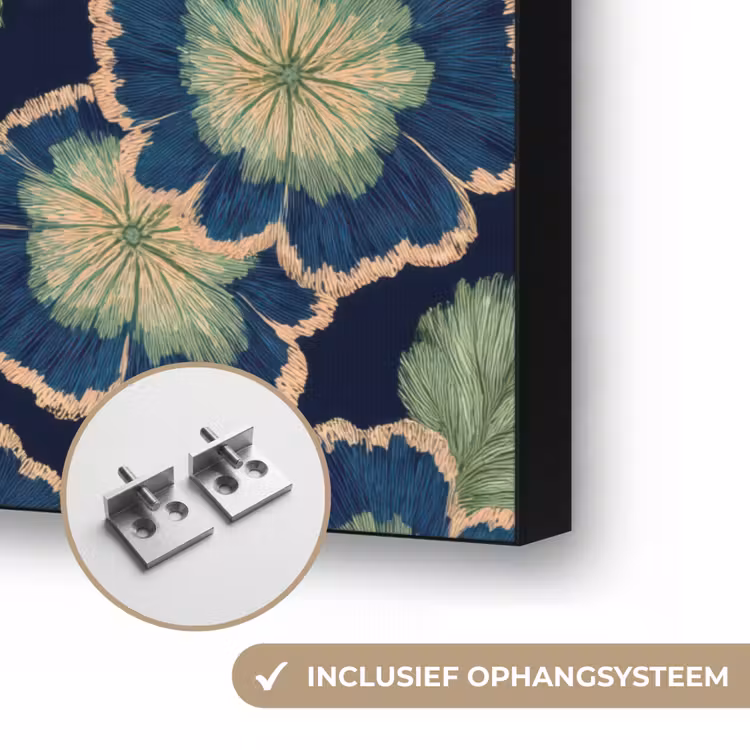 Art Frame - Bloemen - Borduurwerk - Patroon - Blauw - Groen — 6