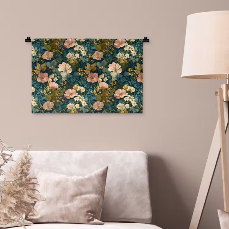 Wandkleed - Wilde bloemen - Botanisch - Patroon - Roze - Romantisch — 2