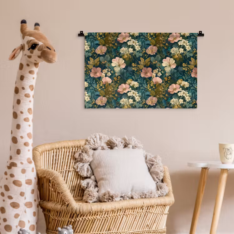 Wandkleed - Wilde bloemen - Botanisch - Patroon - Roze - Romantisch — 5