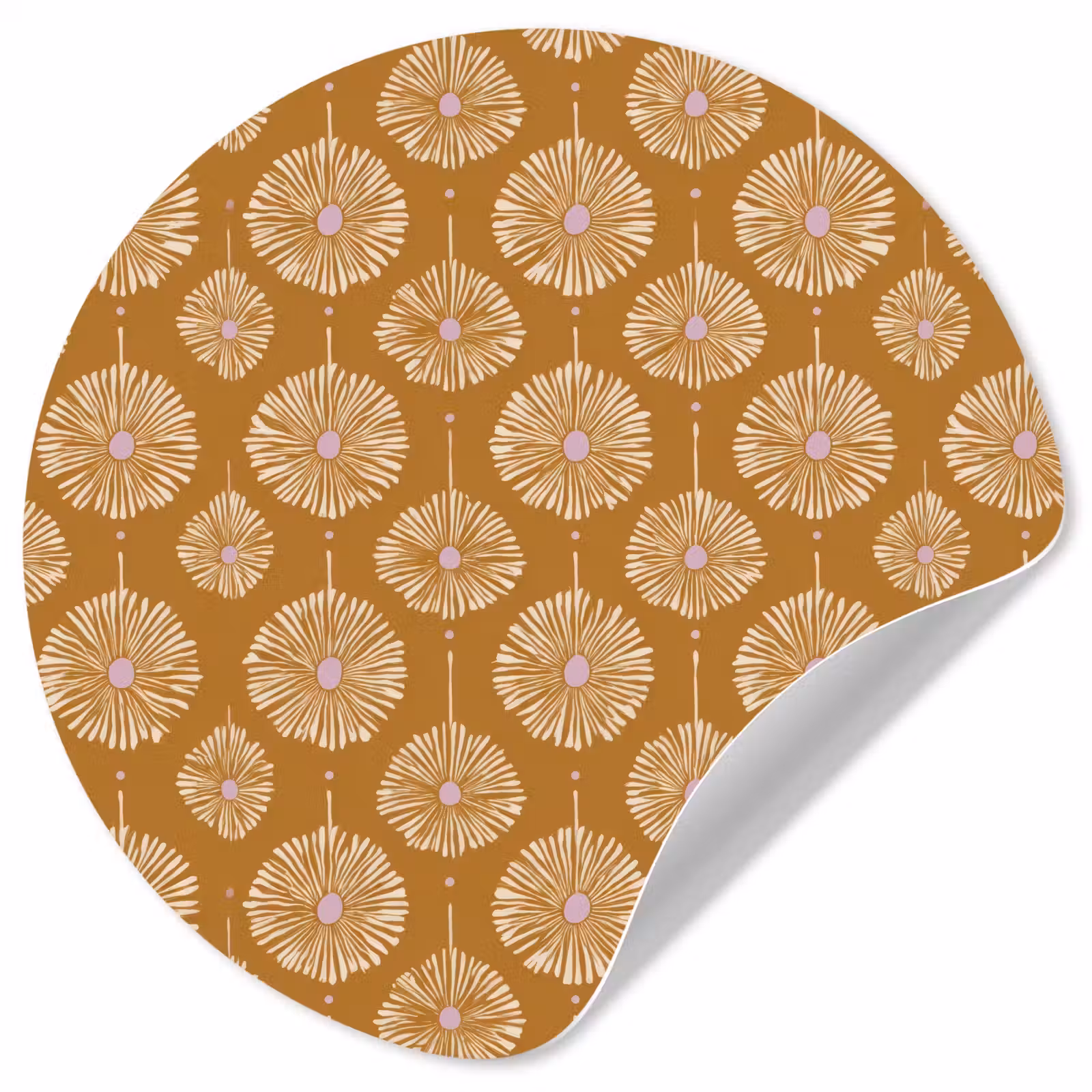 Behangcirkel - Bloemen - Modern - Oker — 1