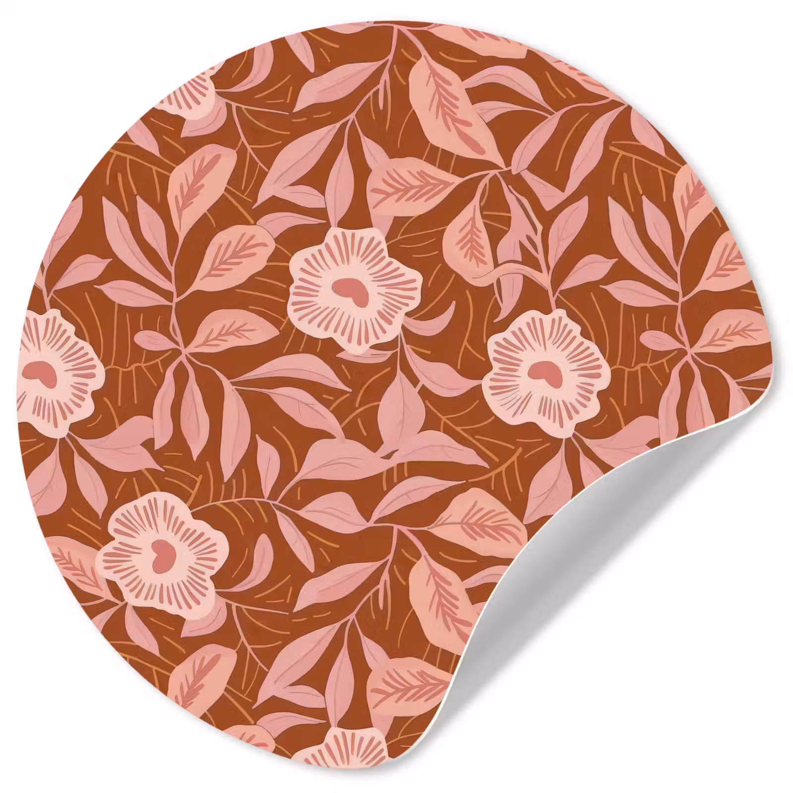 Behangcirkel - Patroon - Bladeren - Terracotta — 1