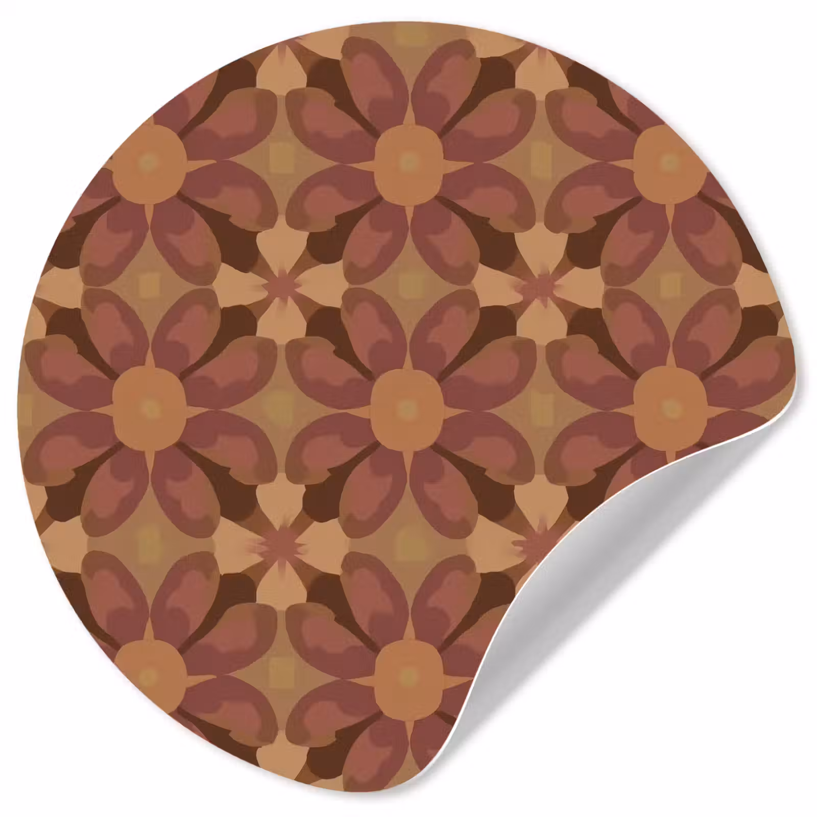 Behangcirkel - Retro - Bloemen - Bruin — 1