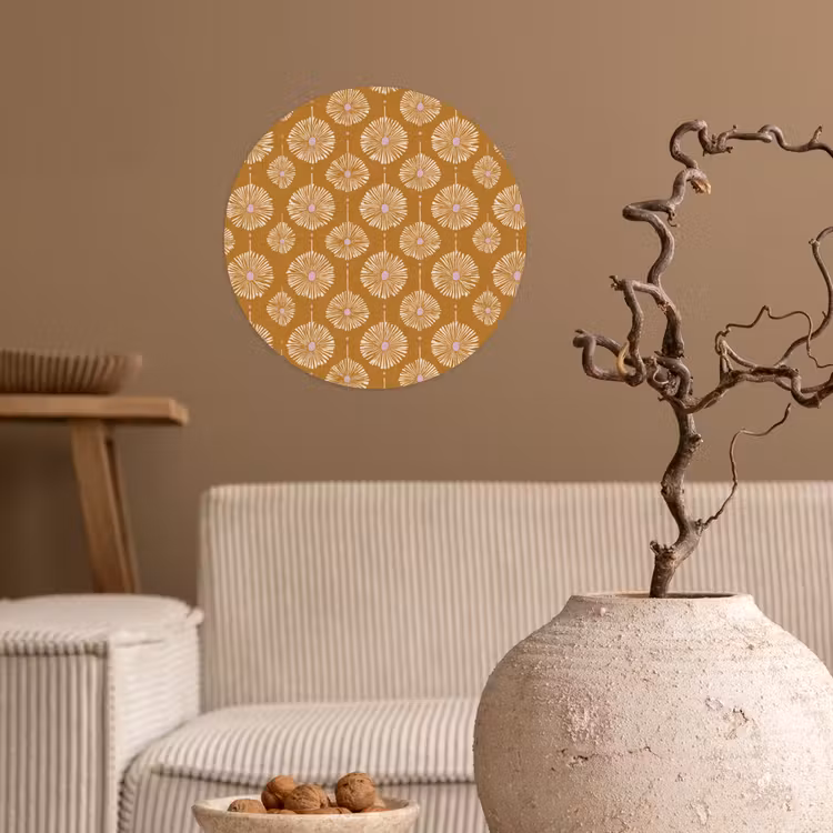 Behangcirkel - Bloemen - Modern - Oker — 2