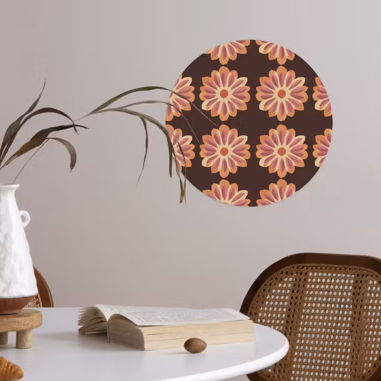 Behangcirkel - Bloemen - Patroon - Bruin — 4