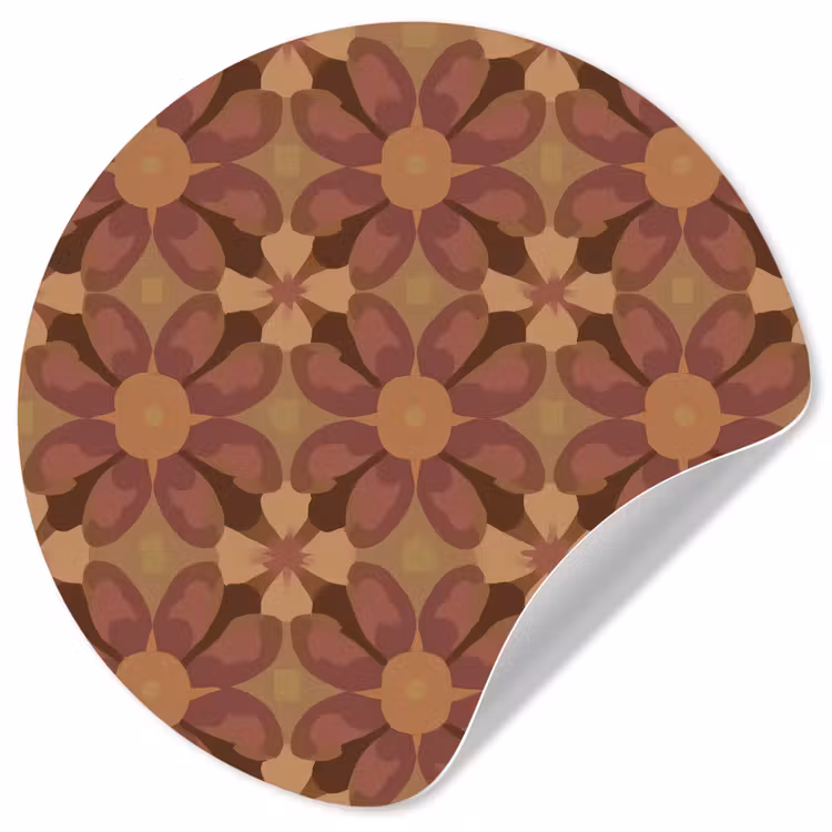 Behangcirkel - Retro - Bloemen - Bruin — 1