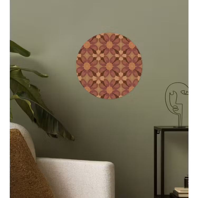 Behangcirkel - Retro - Bloemen - Bruin — 3