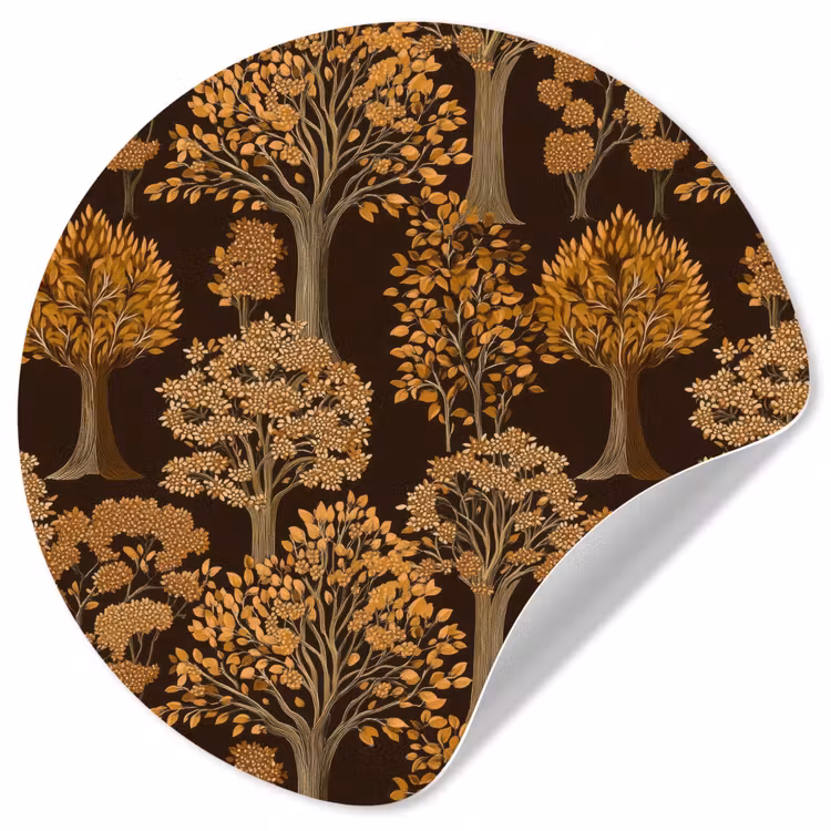 Behangcirkel - Bomen - Patroon - Bruin — 1