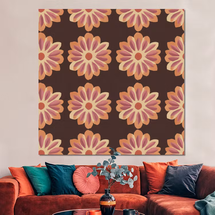 Forex - Bloemen - Patroon - Bruin — 3