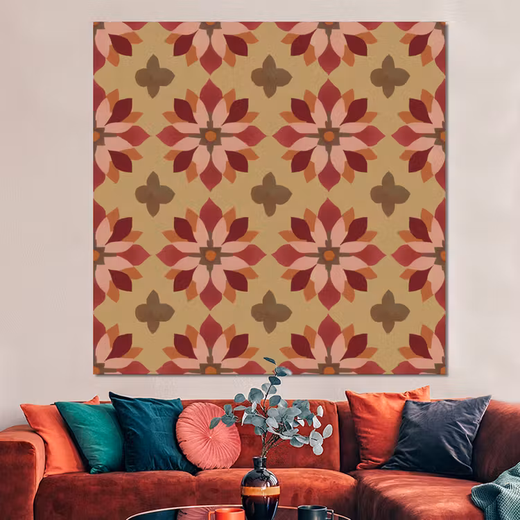 Forex - Bloemen - Retro - Groen — 3