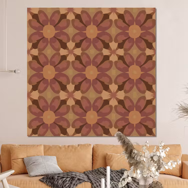 Forex - Retro - Bloemen - Bruin — 4