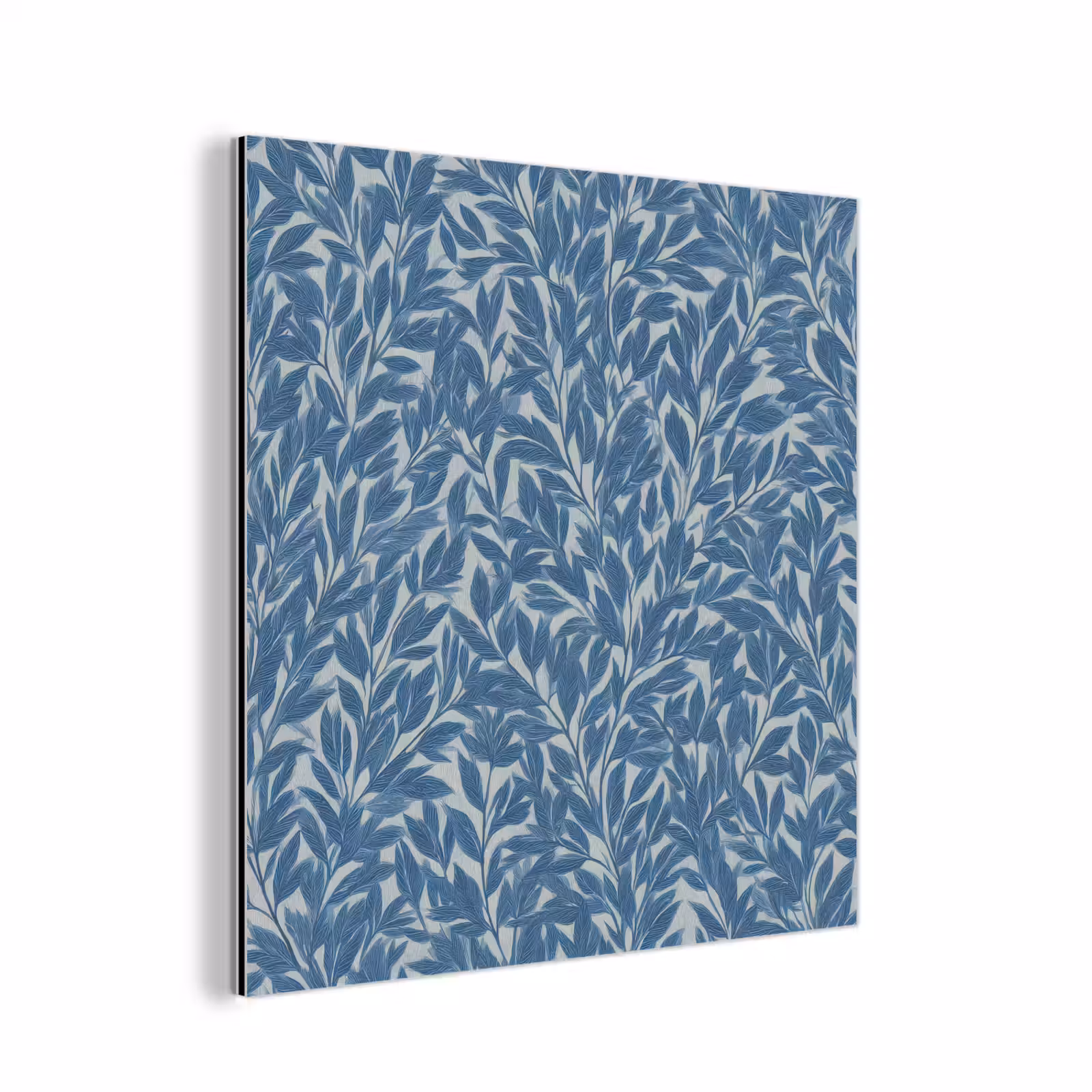 Aluminium schilderij - Bladeren - Klassiek - Patroon - Donkerblauw - Vintage — 1