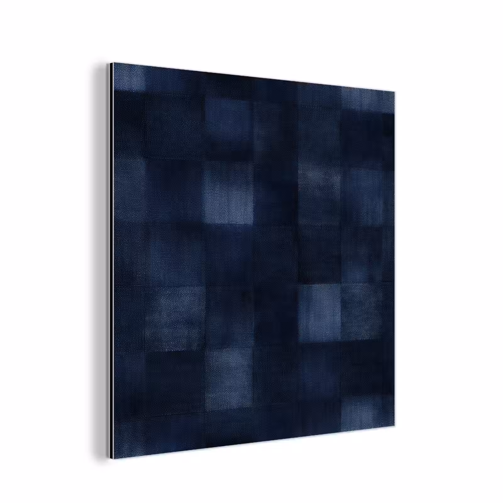Aluminium schilderij - Patroon - Ruit - Marineblauw — 1