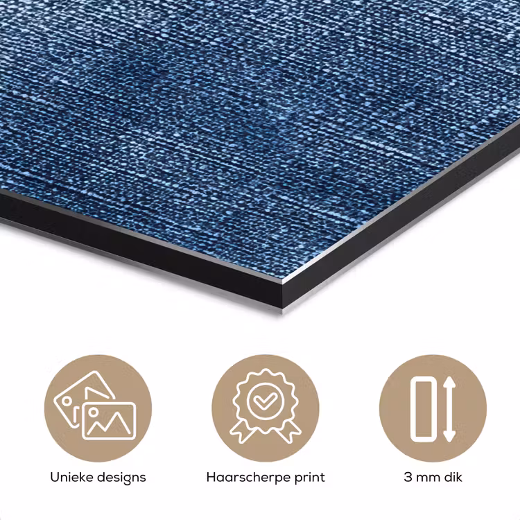 Aluminium schilderij - Linnen - Textuur - Patroon - Denim - Rustiek — 7