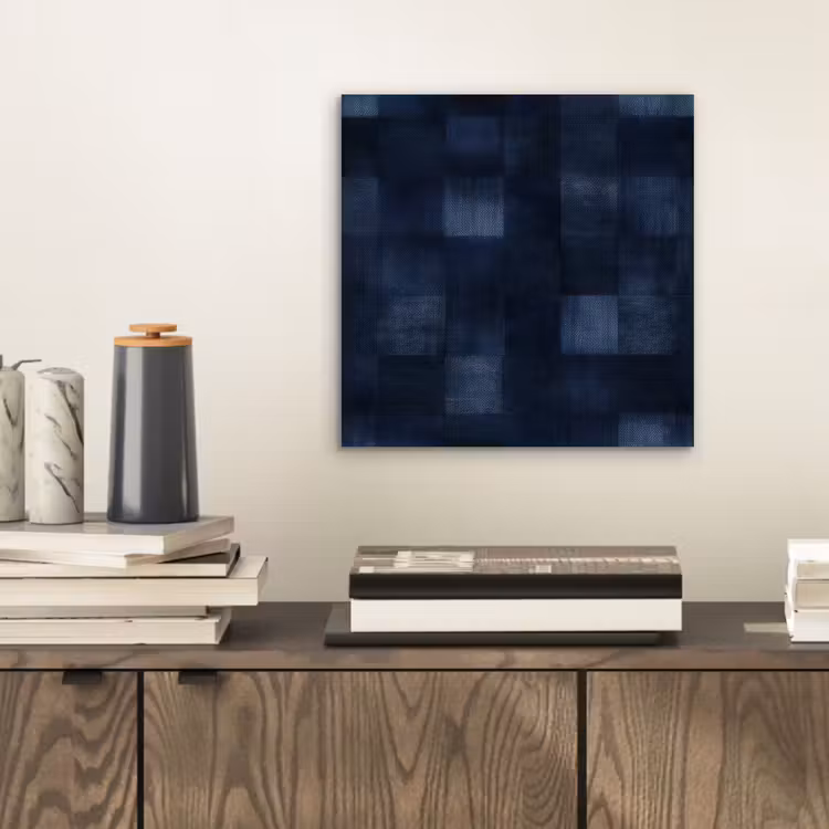 Aluminium schilderij - Patroon - Ruit - Marineblauw — 2