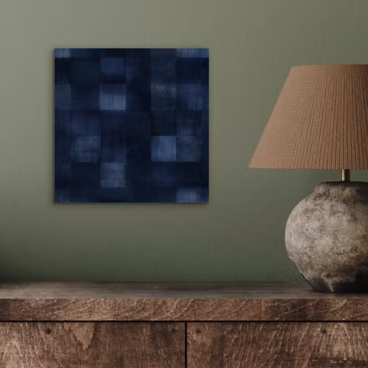 Aluminium schilderij - Patroon - Ruit - Marineblauw — 3