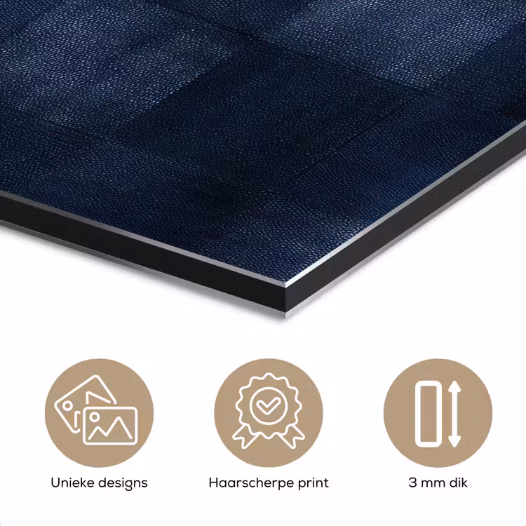 Aluminium schilderij - Patroon - Ruit - Marineblauw — 7