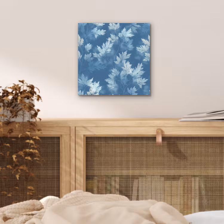 Aluminium schilderij - Varen - Botanisch - Patroon - Grijsblauw — 4
