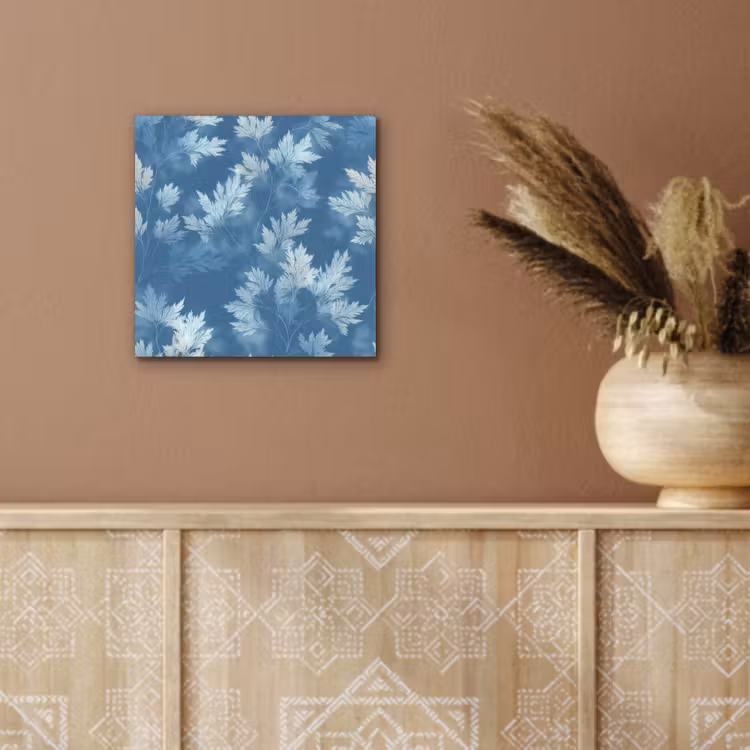 Aluminium schilderij - Varen - Botanisch - Patroon - Grijsblauw — 5