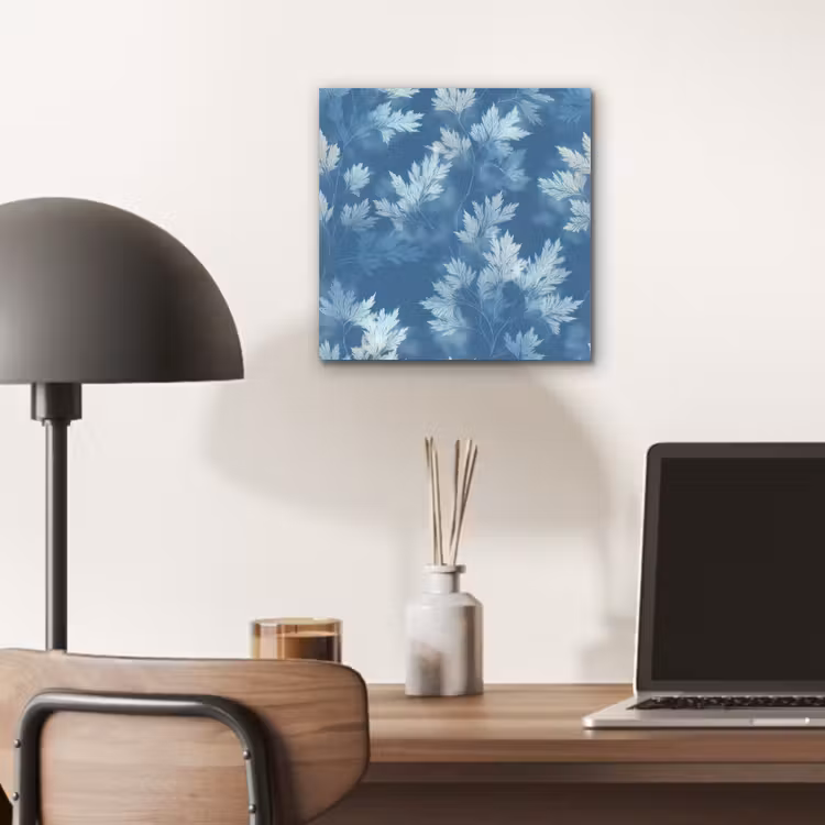 Aluminium schilderij - Varen - Botanisch - Patroon - Grijsblauw — 6