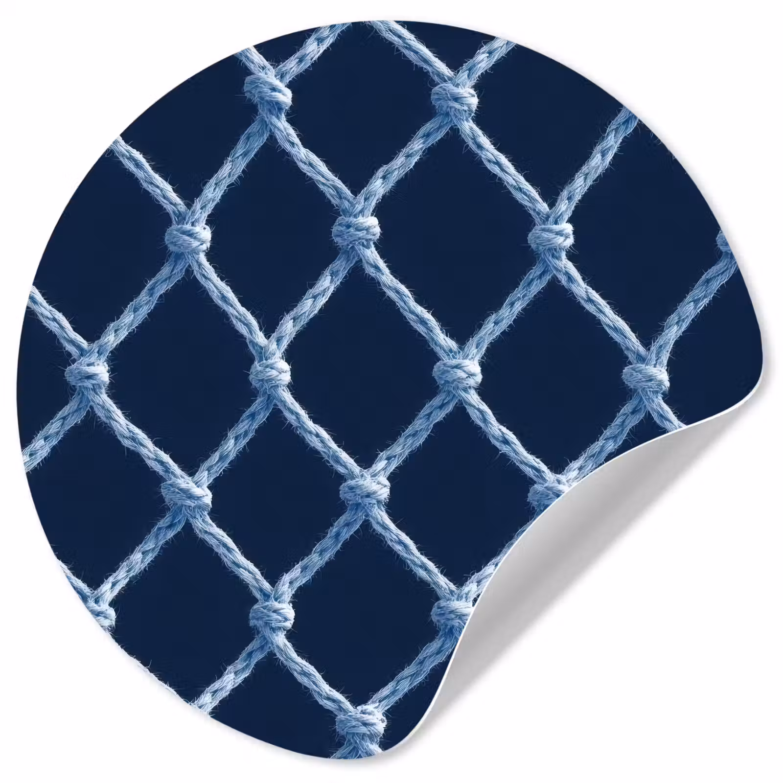 Behangcirkel - Visnet - Touw - Patroon - Marineblauw — 1