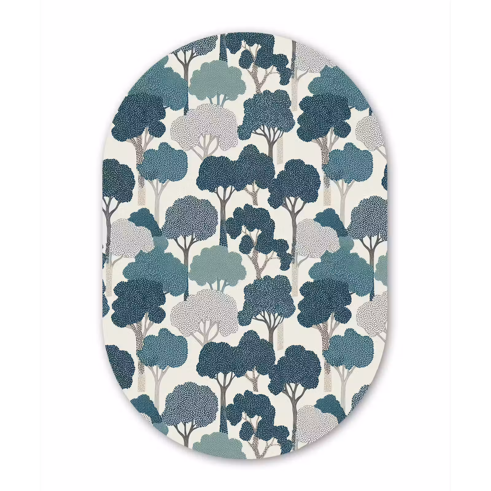 Muurovaal aluminium - Modern - Bomen - Bos - Patroon - Blauw — 1