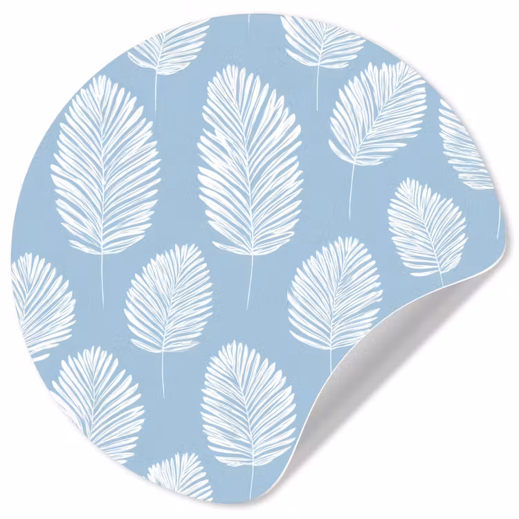 Behangcirkel - Palmbladeren - Naadloos - Patroon - Pastelblauw — 1