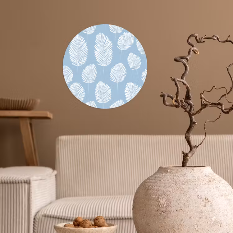 Behangcirkel - Palmbladeren - Naadloos - Patroon - Pastelblauw — 2