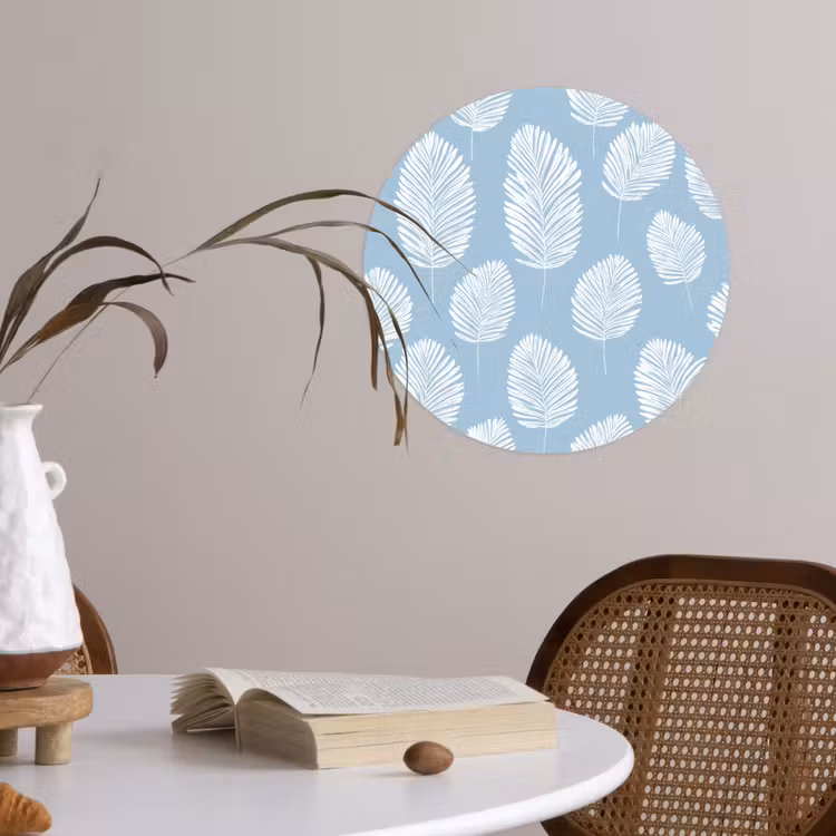 Behangcirkel - Palmbladeren - Naadloos - Patroon - Pastelblauw — 4