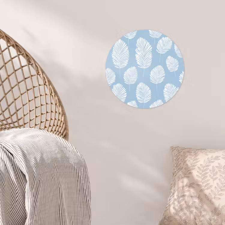 Behangcirkel - Palmbladeren - Naadloos - Patroon - Pastelblauw — 5