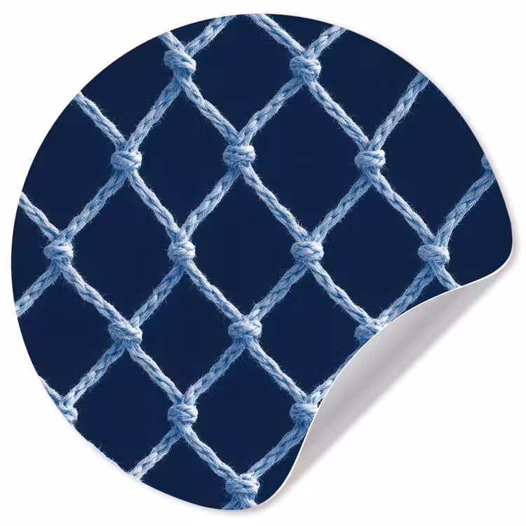 Behangcirkel - Visnet - Touw - Patroon - Marineblauw — 1